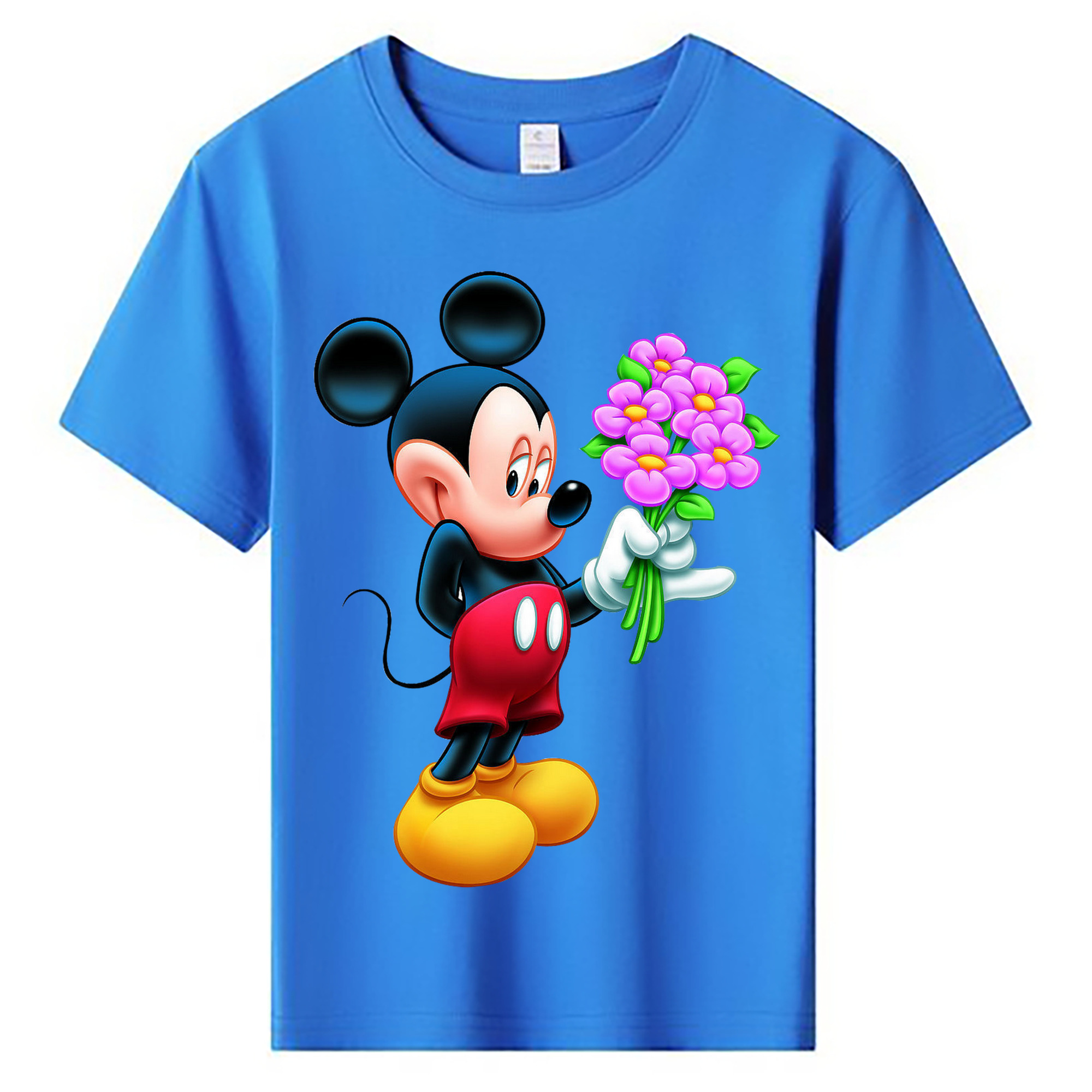 ミッキーマウス Mickey Mouse 綿100％キッズTシャツ（フロントプリント）